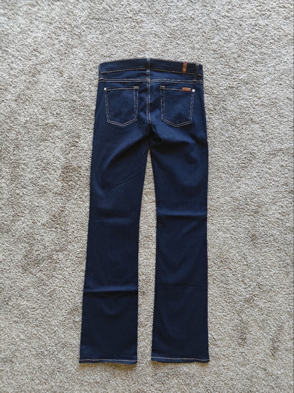 7 For All Mankind Skinny Bootcut Dark Wash Women's Blue Jeans Size 30 - Picture 4 of 5